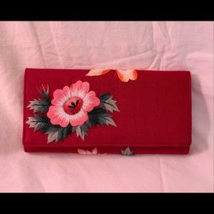 Floral Red Clutch